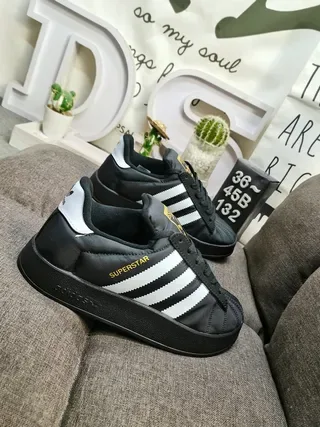Adidas Superstar Black White Gold Lifestyle Sneakers 9