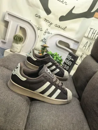 Adidas Superstar Brown and Off-White Lifestyle Sneakers 3