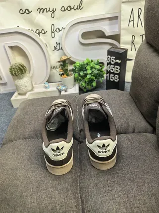 Adidas Superstar Brown and Off-White Lifestyle Sneakers 4