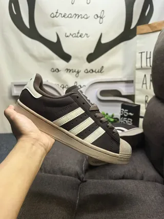 Adidas Superstar Brown and Off-White Lifestyle Sneakers 7