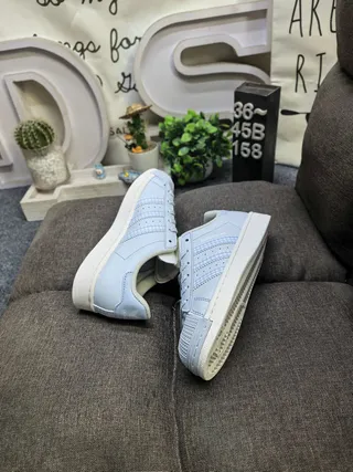 Adidas Superstar Light Blue Lifestyle Sneakers 6