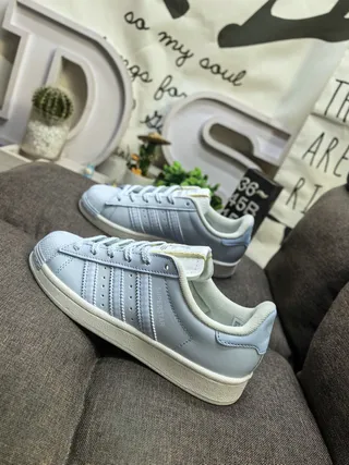Adidas Superstar Light Blue Lifestyle Sneakers 7