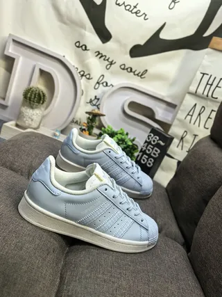 Adidas Superstar Light Blue Lifestyle Sneakers 9