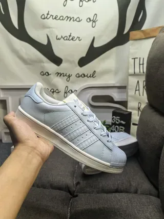Adidas Superstar Light Blue Lifestyle Sneakers 5
