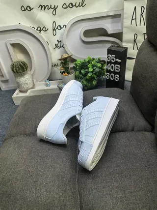 Adidas Superstar Light Blue Lifestyle Sneakers 6