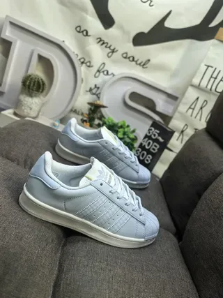 Adidas Superstar Light Blue Lifestyle Sneakers 9