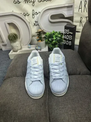 Adidas Superstar Light Blue Lifestyle Sneakers 10