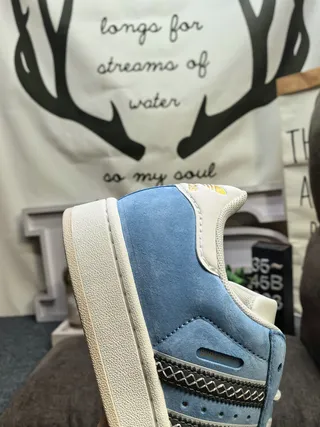 Adidas Superstar Light Blue Suede Shell Toe Lifestyle Sneakers 3