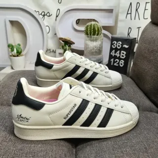 Adidas Superstar Off-White and Black Lifestyle Sneakers