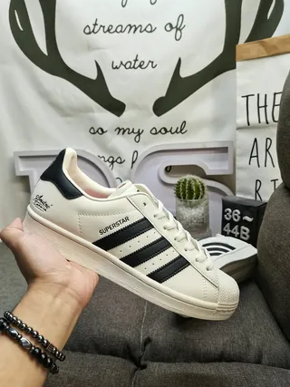 Adidas Superstar Off-White and Black Lifestyle Sneakers 5