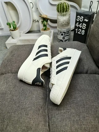 Adidas Superstar Off-White and Black Lifestyle Sneakers 6
