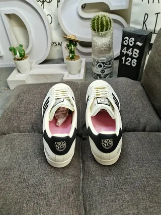 Adidas Superstar Off-White and Black Lifestyle Sneakers 8