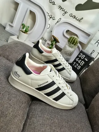 Adidas Superstar Off-White and Black Lifestyle Sneakers 9