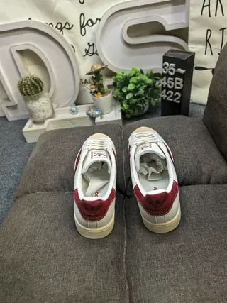 Adidas Superstar Off-White and Burgundy Lifestyle Sneakers 8
