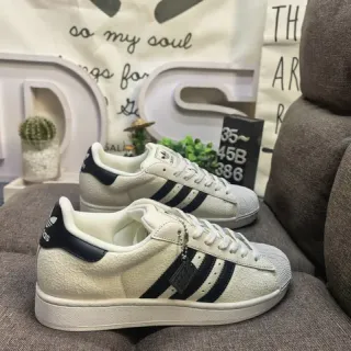 Adidas Superstar Off-White and Navy Lifestyle Sneakers