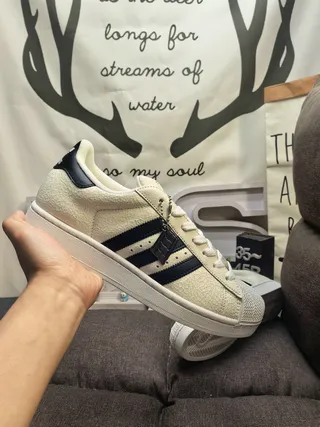 Adidas Superstar Off-White and Navy Lifestyle Sneakers 5
