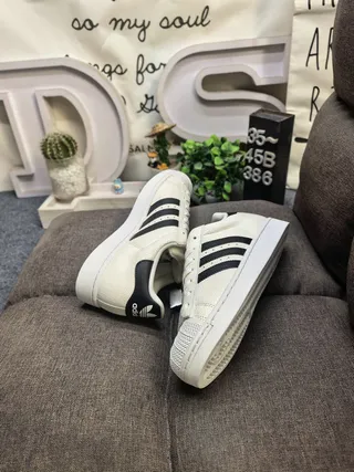 Adidas Superstar Off-White and Navy Lifestyle Sneakers 6