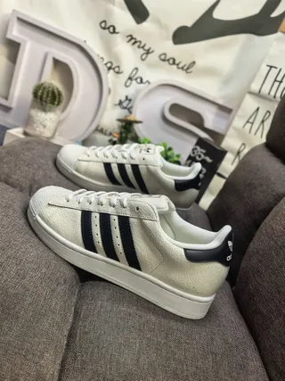 Adidas Superstar Off-White and Navy Lifestyle Sneakers 7