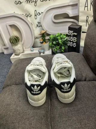 Adidas Superstar Off-White and Navy Lifestyle Sneakers 8