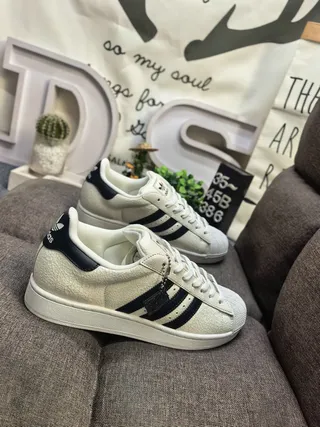 Adidas Superstar Off-White and Navy Lifestyle Sneakers 9