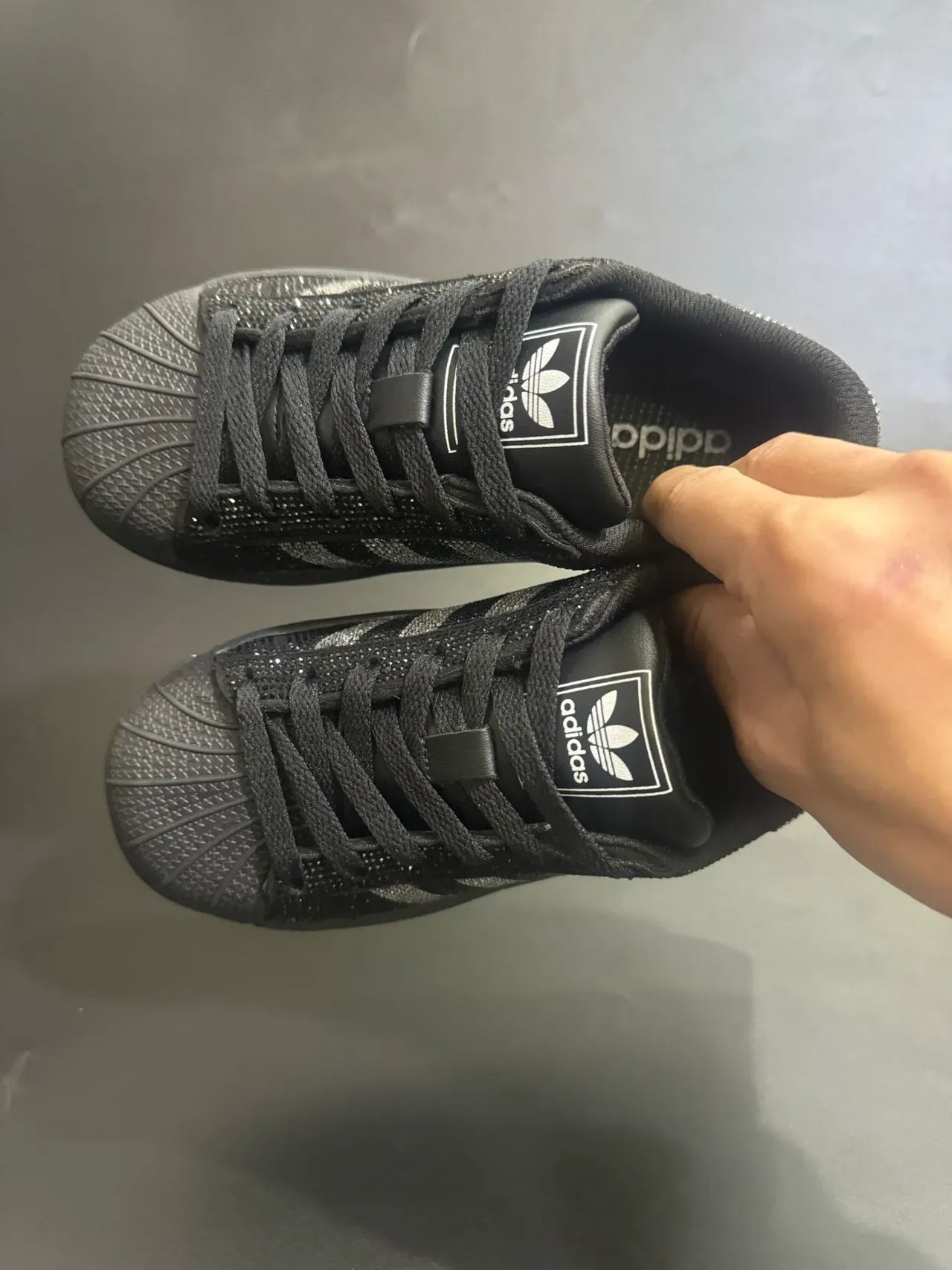 Adidas Superstar Rhinestone-Embellished Black Lifestyle Sneakers 3