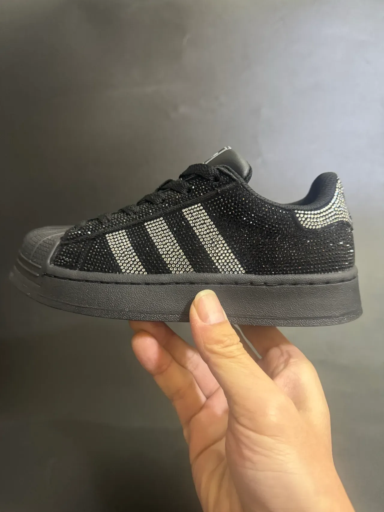 Adidas Superstar Rhinestone-Embellished Black Lifestyle Sneakers 4