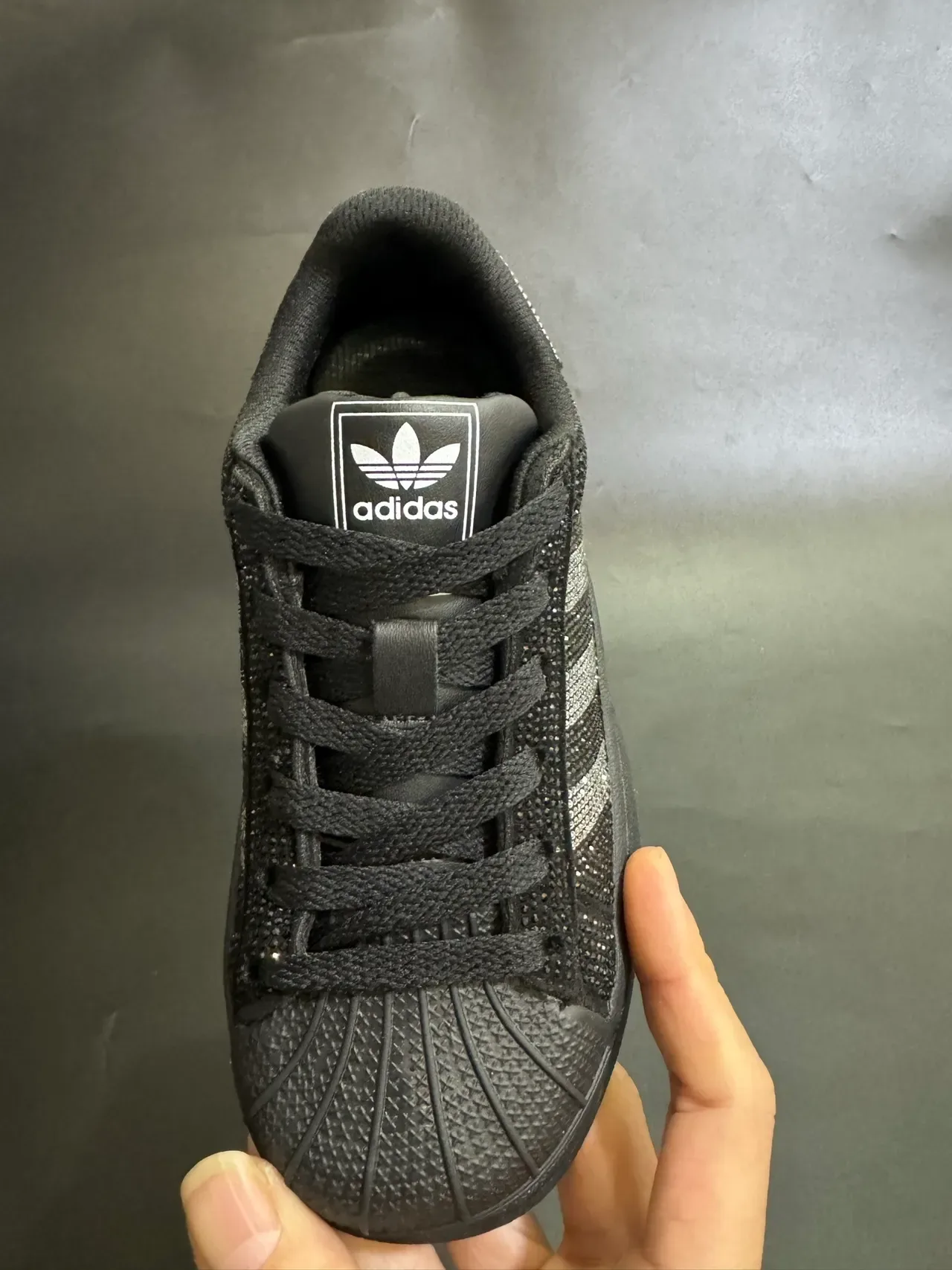 Adidas Superstar Rhinestone-Embellished Black Lifestyle Sneakers 7