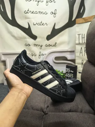 Adidas Superstar Star-Embroidered Black and Cream Lifestyle Sneakers 5