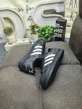 Adidas Superstar Star-Embroidered Black and Cream Lifestyle Sneakers 6