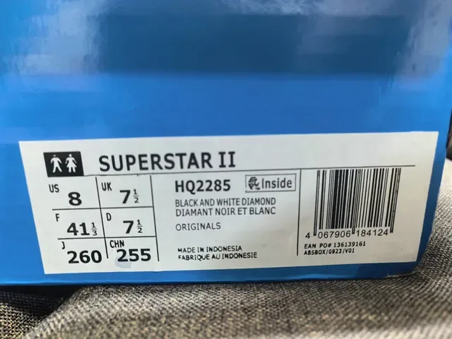 Adidas Superstar White and Black Glitter Heel Tab Lifestyle Sneakers 2