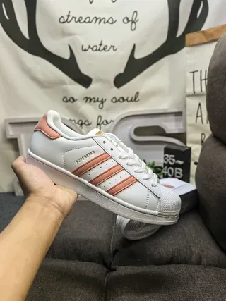 Adidas Superstar Baskets Lifestyle Blanc et Rose Poudré 5