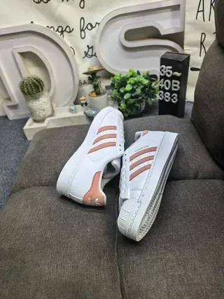 Adidas Superstar Baskets Lifestyle Blanc et Rose Poudré 6