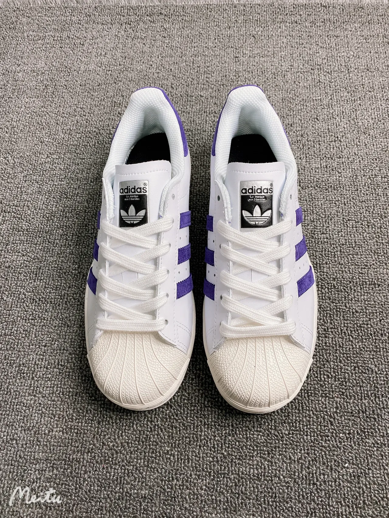 Adidas Superstar White and Purple Lifestyle Sneakers 8