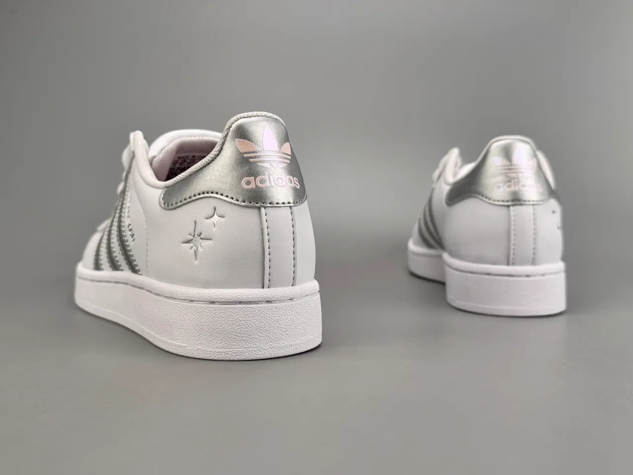 Adidas Superstar White and Silver Metallic Lifestyle Sneakers 5