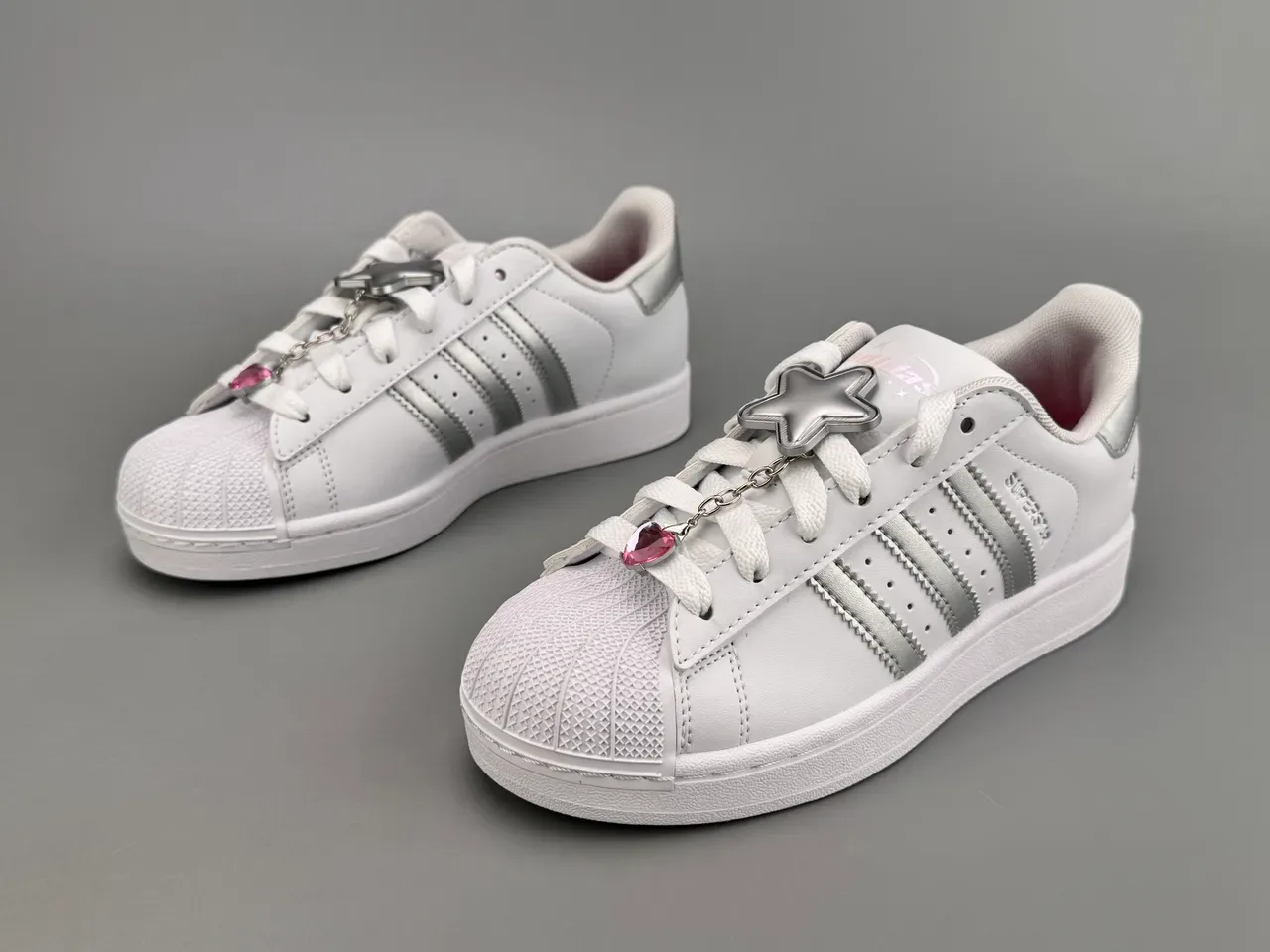 Adidas Superstar White and Silver Metallic Lifestyle Sneakers 9