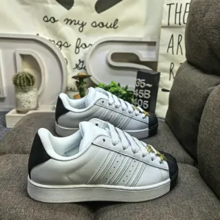 Adidas Superstar White Black Shell-Toe Three-Stripe Lifestyle Sneakers