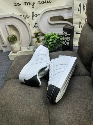 Adidas Superstar White Black Shell-Toe Three-Stripe Lifestyle Sneakers 6