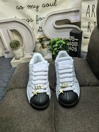 Adidas Superstar White Black Shell-Toe Three-Stripe Lifestyle Sneakers 10