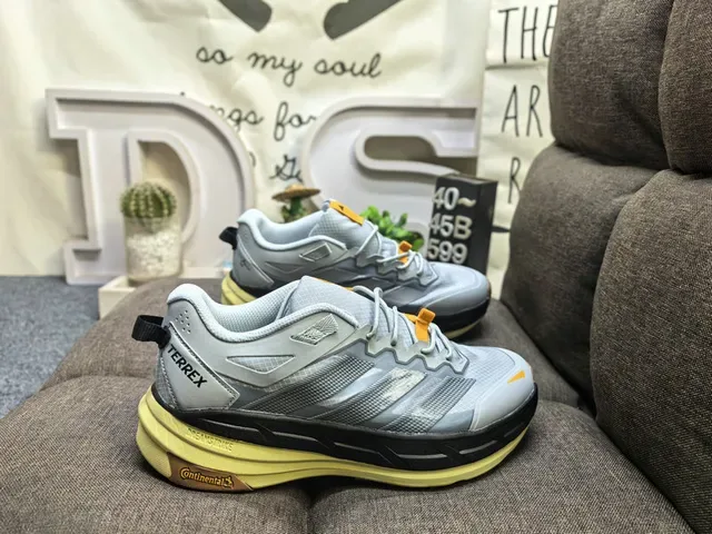 Adidas Terrex Agravic Flow Light Gray Gold Orange Lifestyle Sneakers 11