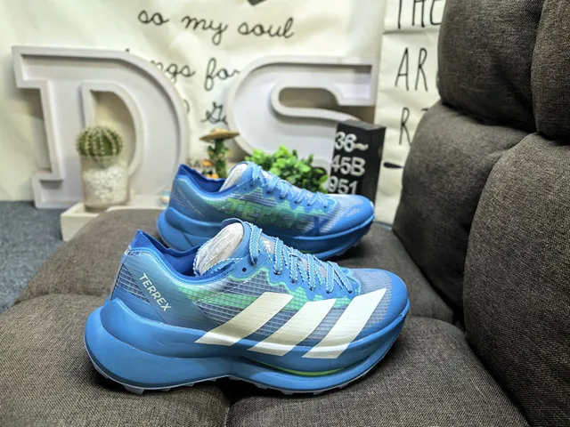 Adidas Terrex Blue and Lime Green Running Shoes 11