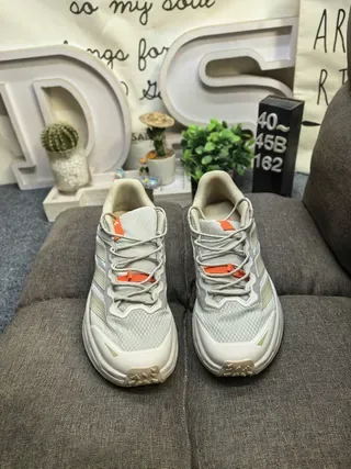 Adidas Terrex Gray White Lightweight Trail Runner Mesh And Synthetic Overlay Upper Running Shoes 10