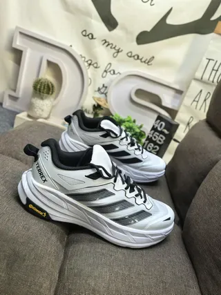 Adidas Terrex Gray White Lightweight Trail Runner Mesh And Synthetic Overlay Upper Running Shoes 19