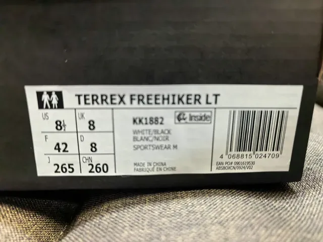 Adidas Terrex Gray White Lightweight Trail Runner Mesh And Synthetic Overlay Upper Running Shoes 22