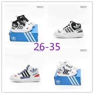 Adidas सफेद काला हाई टॉप सिल्हूट छिद्रित टो बॉक्स लाइफस्टाइल स्नीकर