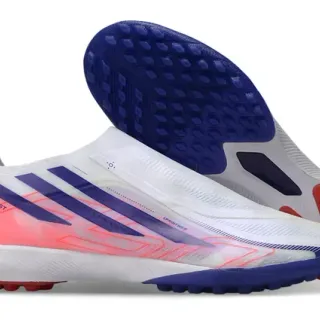 Adidas Blanco Azul Sin Cordones Upper Sprintweb Malla Engineered Mesh Zapatos de Fútbol Turf