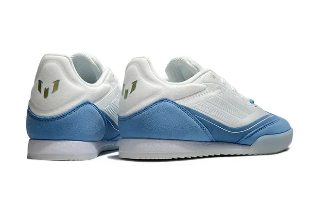 Adidas White Blue Low-Top Suede-and-Synthetic Upper Sneakers 5