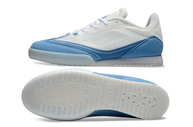 Adidas White Blue Low-Top Suede-and-Synthetic Upper Sneakers 6