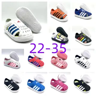 Adidas Sandales Casuales Blanc et Bleu à Bout Ouvert avec Sangle