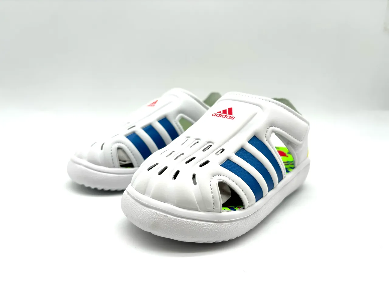 Adidas White Blue Open-Toe Strap-Fastened Casual Sandals 4