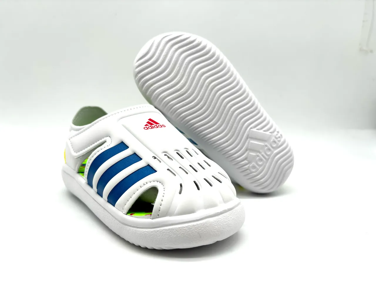 Adidas White Blue Open-Toe Strap-Fastened Casual Sandals 5